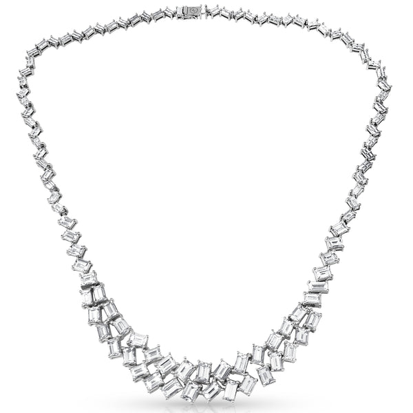 one of a kind baguette diamonds 20 carat bespoke collar in platinum <span class='visuallyhidden'>Call, text 323-404-2959 for shopping help.</span>